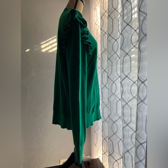 Green Ruffle Sweater - Picture 2 of 12